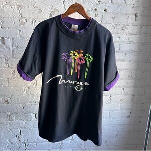 Vintaga Mirage Las Vegas T-Shirt with Colorful Palm Trees Made in USA